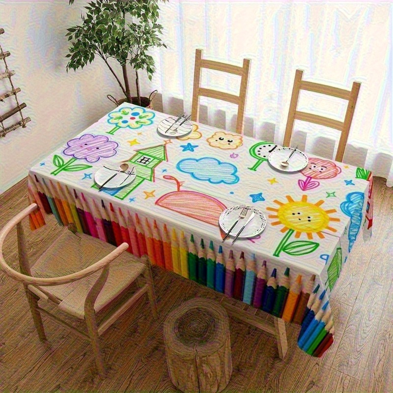 Kids Outdoor Dining Table - قطعة واحدة من مفرش الطاولة بنمط