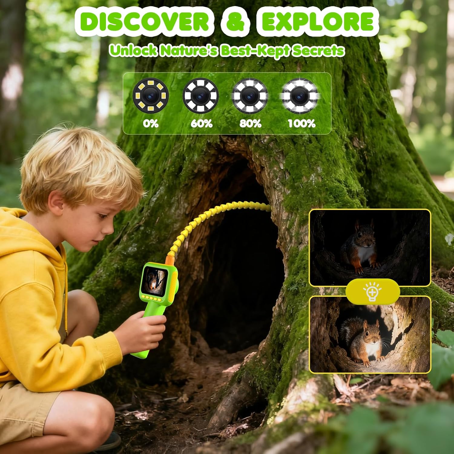 Kids Outdoor Lights - منظار داخلي للأطفال، كاميرا فحص على