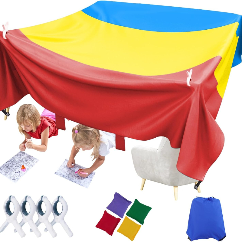 Kids Outdoor Fort Building Kit - مجموعة بناء حصن سحرية جديدة للأطفال،