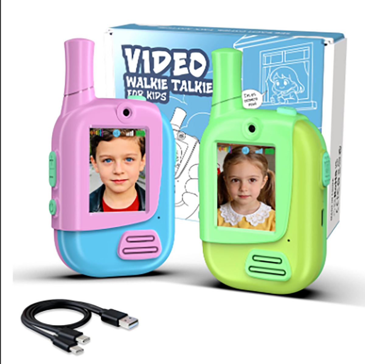 Kids Outdoor Videos - جهاز اتصال لاسلكي للأطفال قابل لإعادة