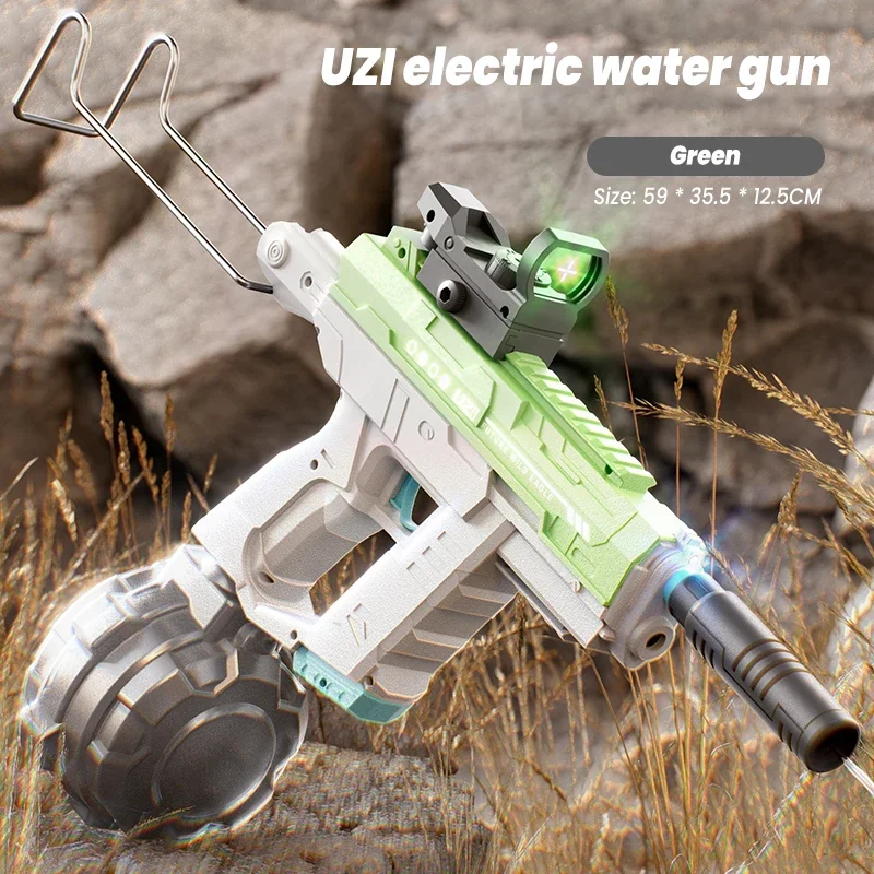 Kids Outdoor Lights - مسدس ماء كهربائي UZI ثلاثي الوظائف