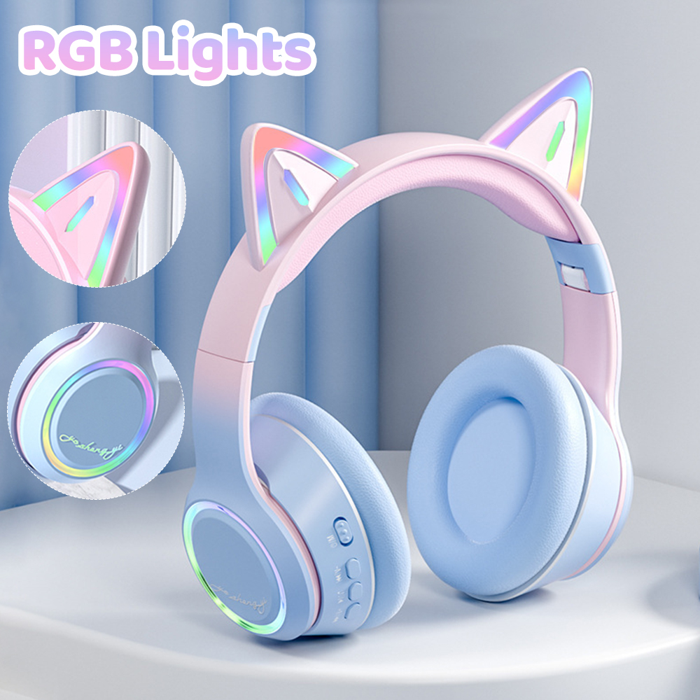 RGB القط الأذن سماعات بلوتوث ل - مراجعة Kids Outdoor Videos وسعره