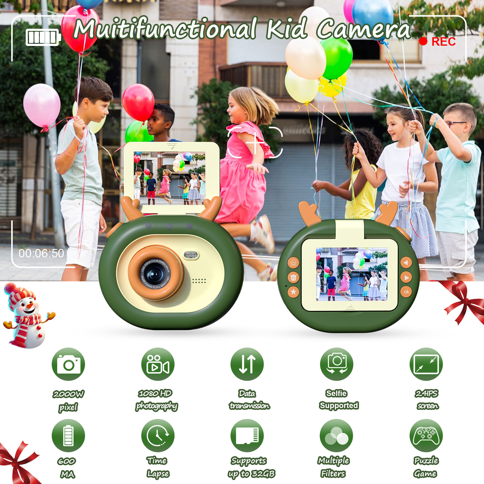 كاميرا رقمية للأطفال، لعبة للأ - مراجعة Kids Outdoor Videos وسعره